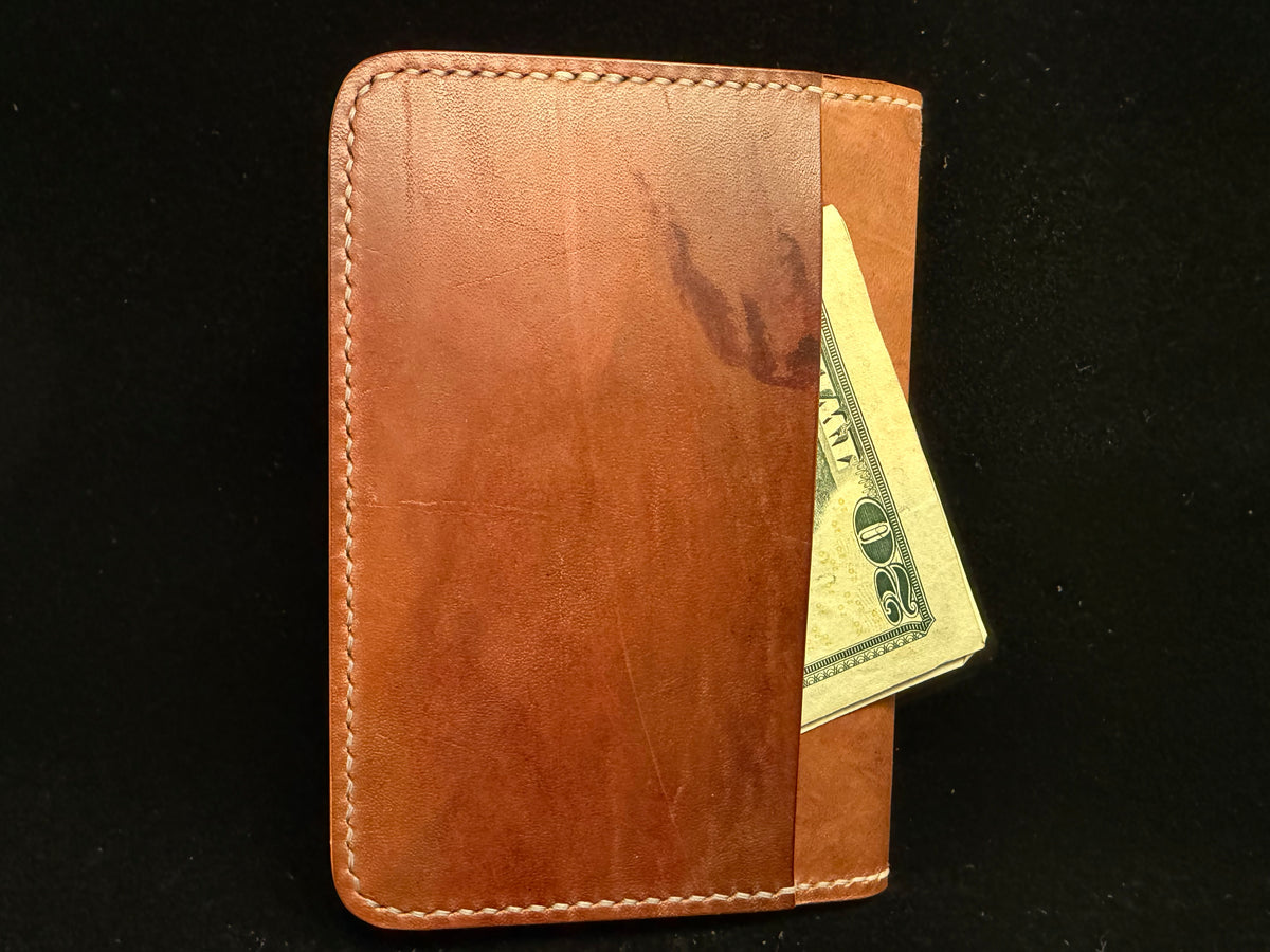 Passport Cover with Small Rear Pocket - Horween Shell Cordovan