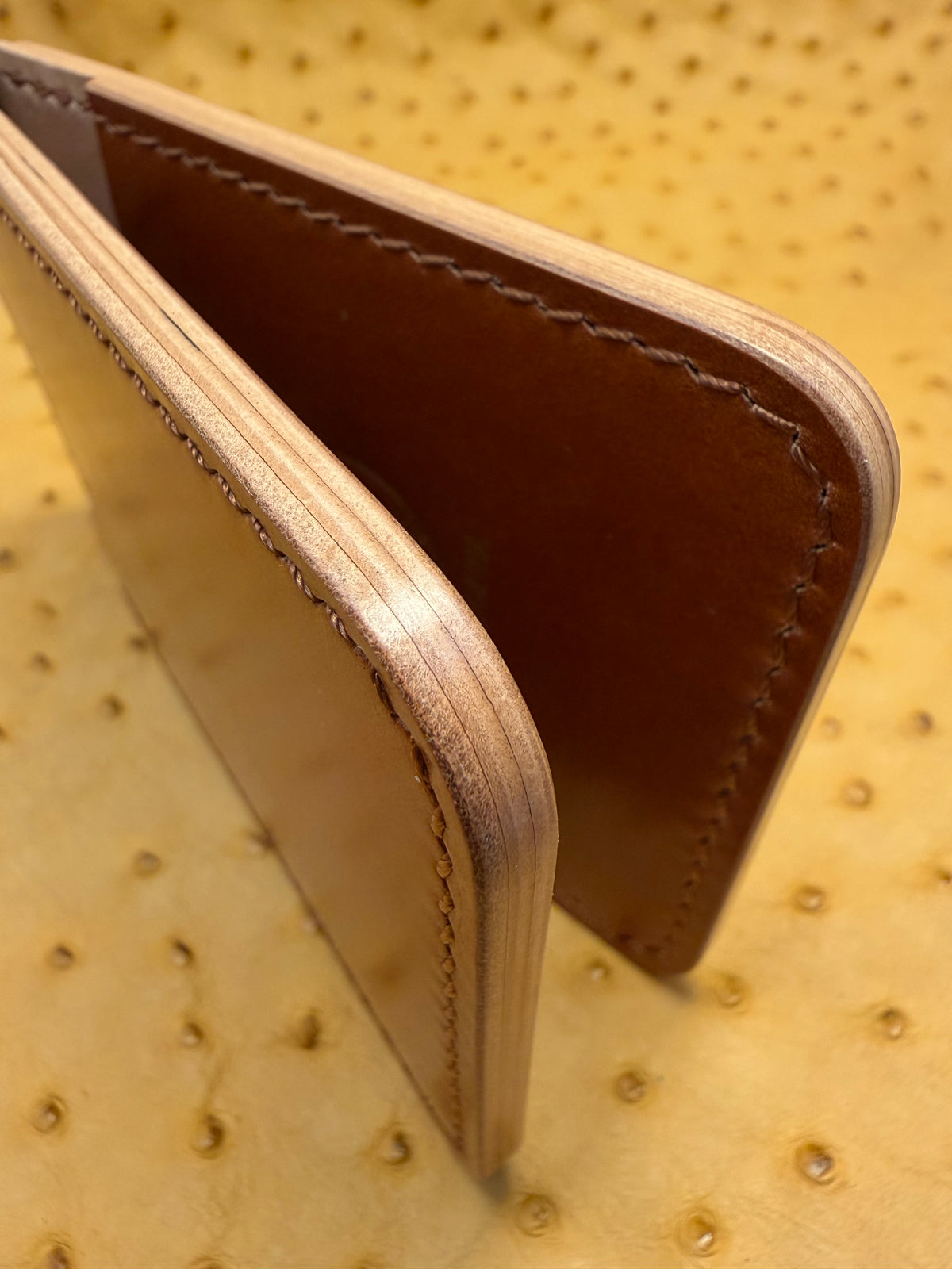 Camel Leder Ogawa Shell Cordovan Money Clip Wallet
