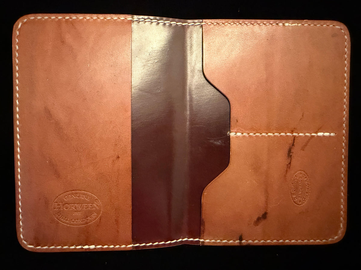 Passport Cover with Small Rear Pocket - Horween Shell Cordovan