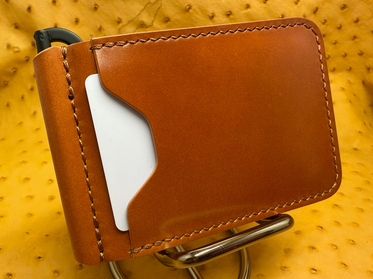 Camel Leder Ogawa Shell Cordovan Money Clip Wallet
